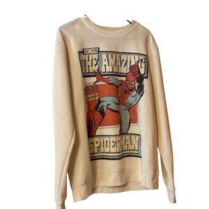 Marvel Spider Man Sweatshirt Fleece Crewneck Comic Book Cover Size Medium